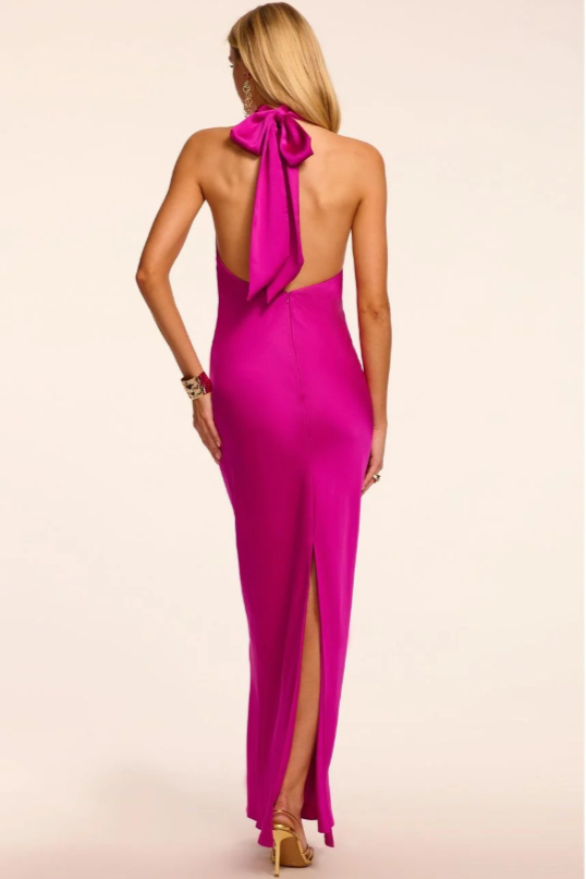 Women's Pink Tatiana High Neck Gown