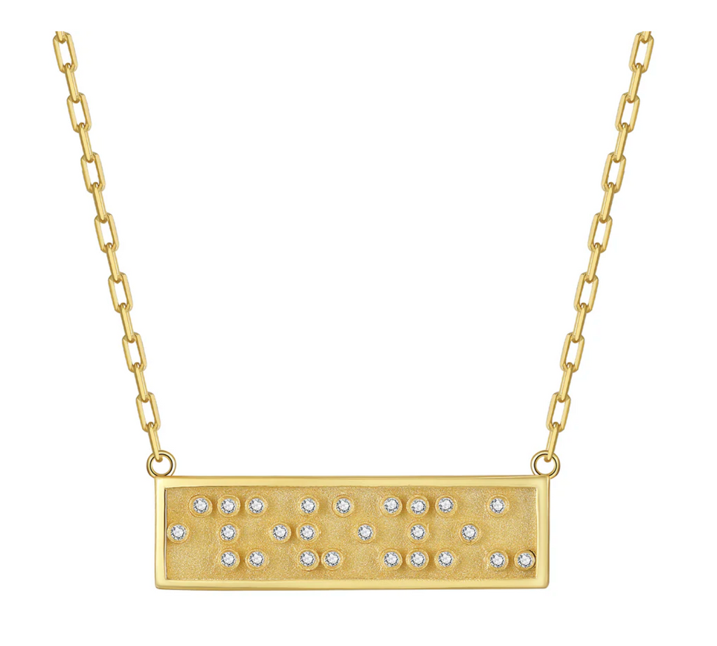 Touchstone I Love You  Mini-Bar Necklace Gold