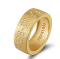 Touchstone Fearless Band Ring Brushed Gold - Size 7