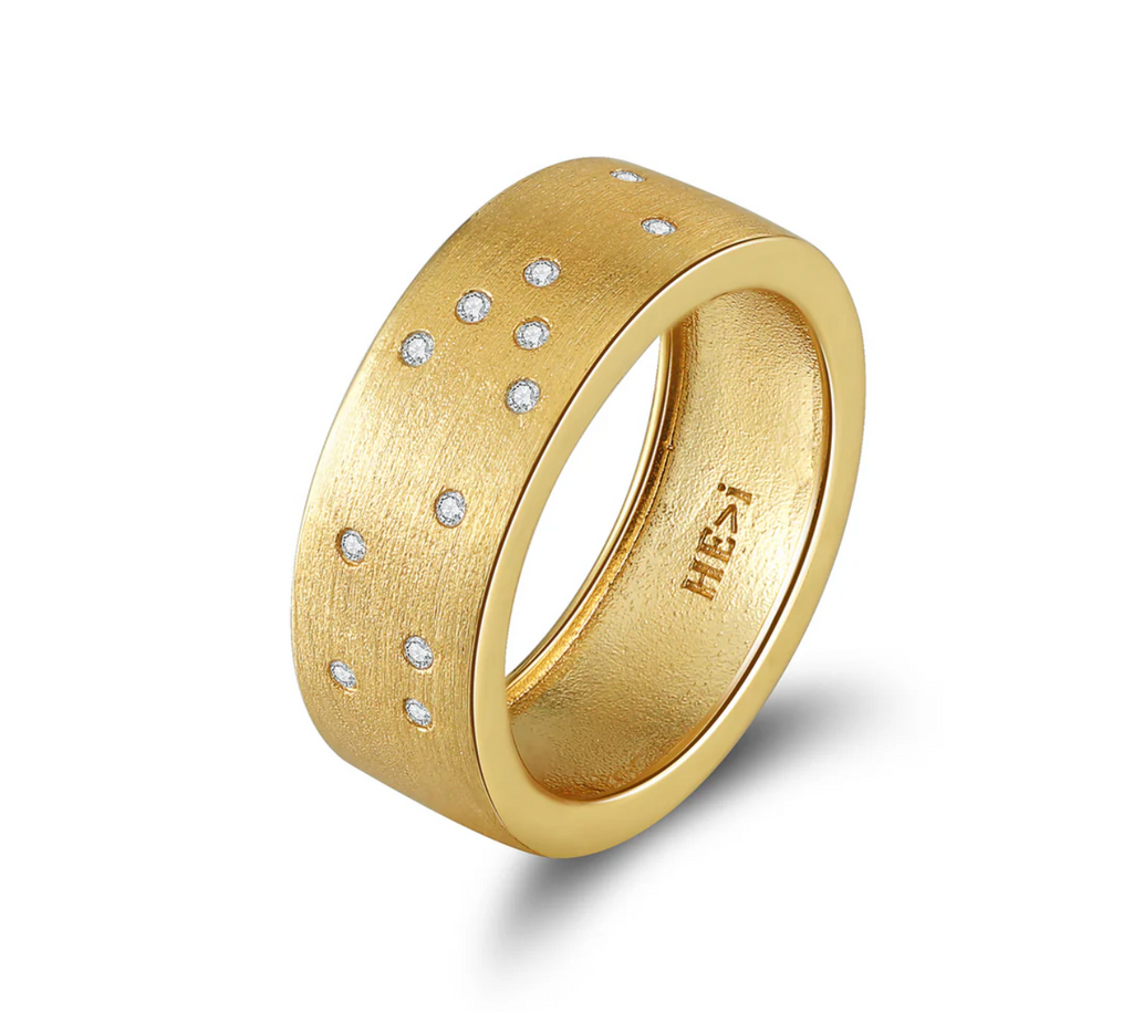 Touchstone HE > I Band Ring Brushed Gold - Size 8