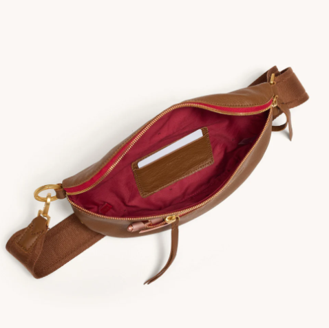 Charles Crossbody Med-Mahogany Pebble