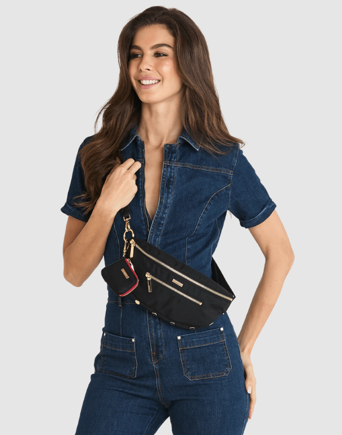 Charles Crossbody Med-Black Nylon Cargo