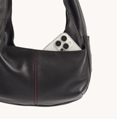 Tom Zip Med-Noir Smooth Raffia-GM
