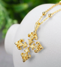 Saints and Savior Fluer De Lis Deni Cross Necklace Gold