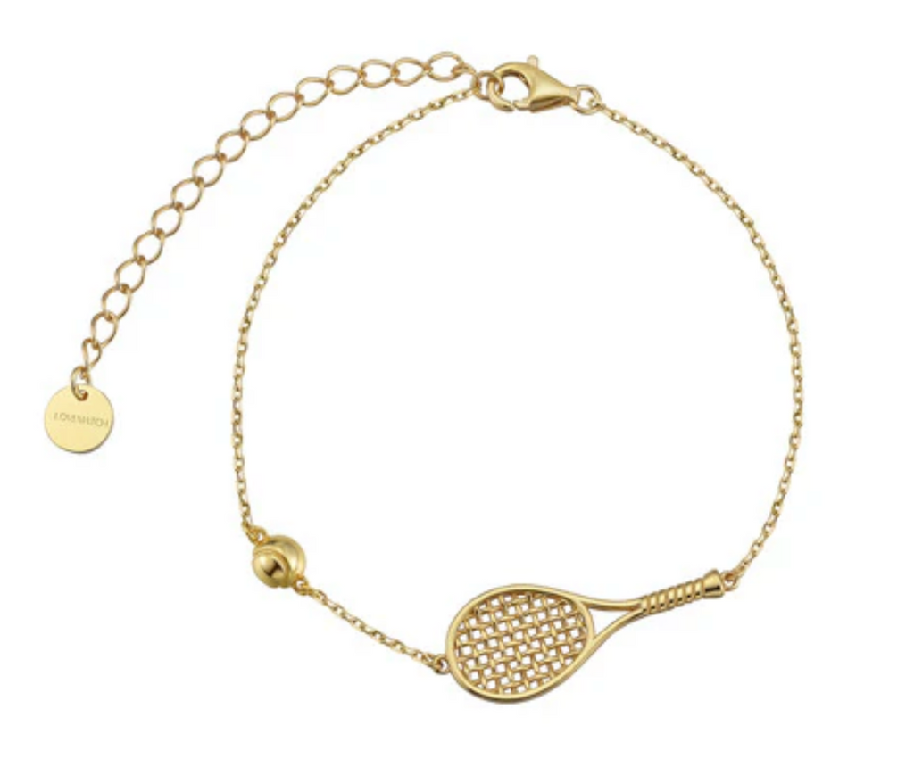 LoveMatch Tennis Ace Racquet Bracelet Gold