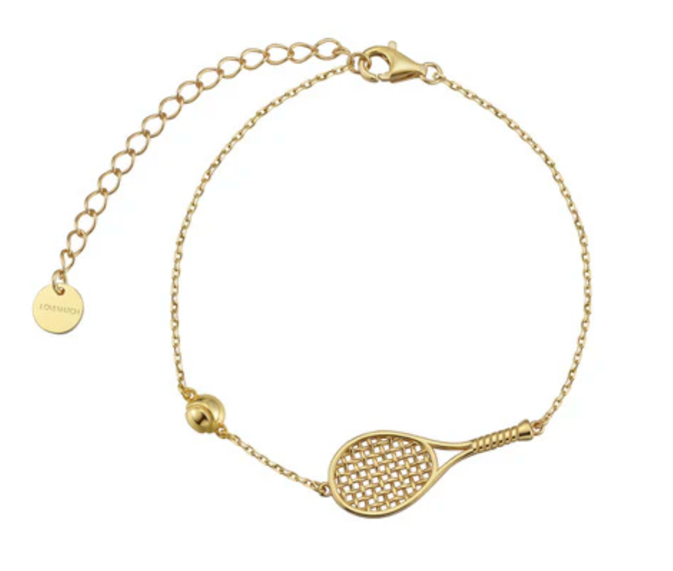 LoveMatch Tennis Ace Racquet Bracelet Gold