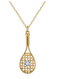 LoveMatch Tennis Baby Love Racquet & Ball Pendant Necklace in Gold