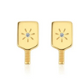 Pickleball Paddle Stud Earrings Gold