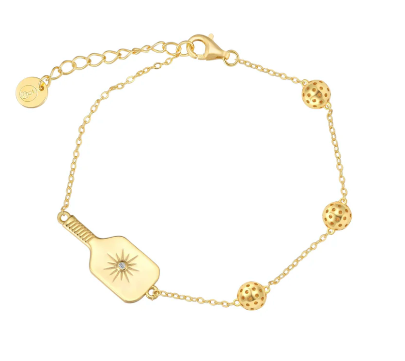 Pickleball Play It Forward Bracelet Gold