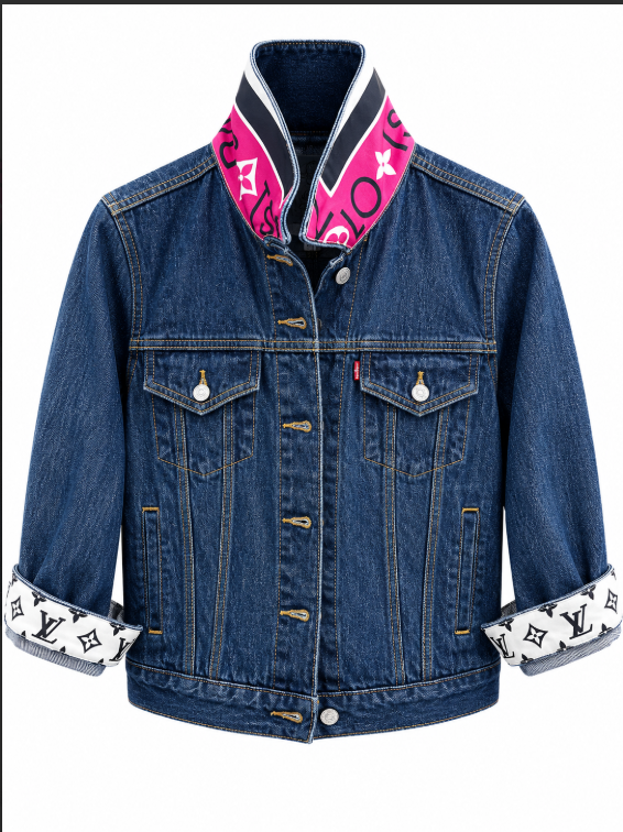 Vintage Silk Blue dark denim-Louis Vuitton Pink