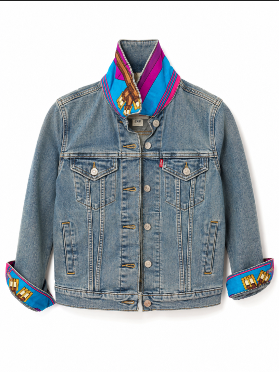 Vintage Silk Blue Denim-Hermes