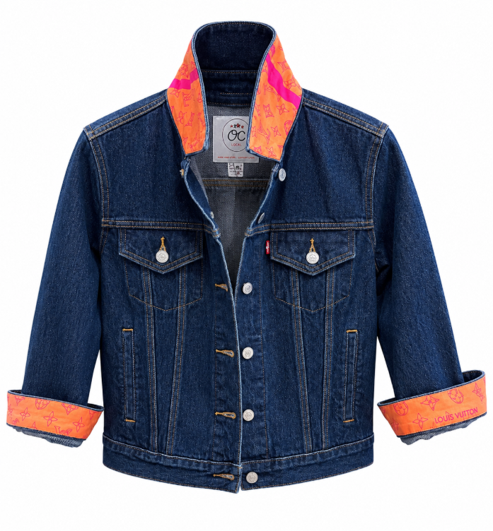 Vintage Silk Blue Dark Denim-Louis Vuitton OrangePINK