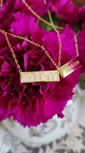Touchstone Fine FEARLESS mini bar Necklace Gold&Diamonds