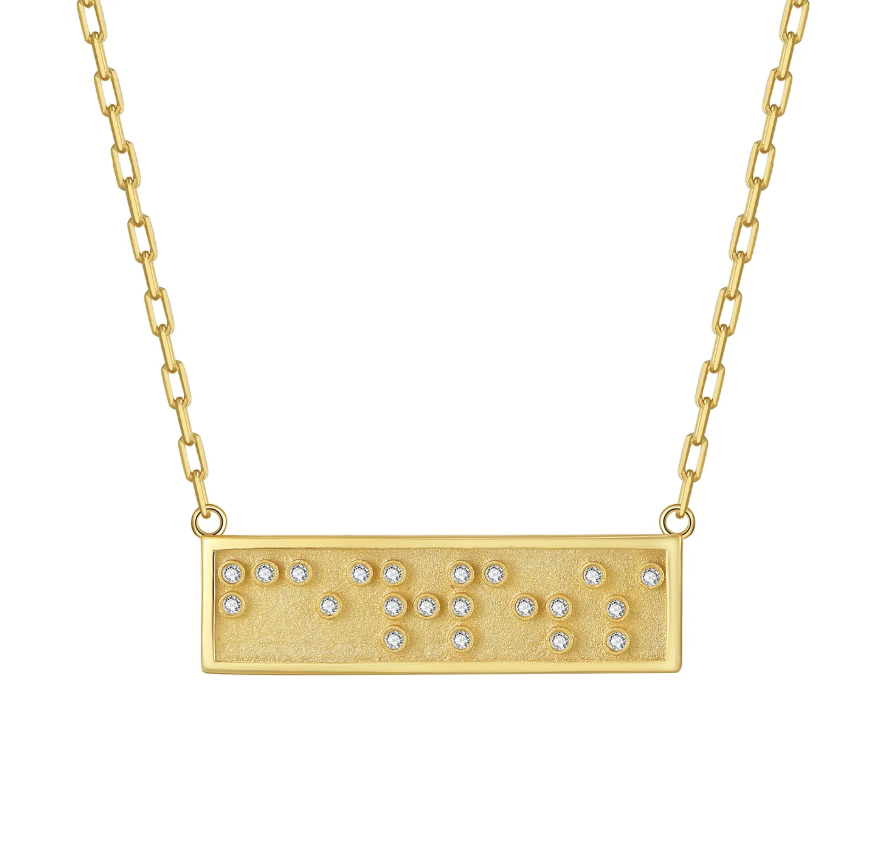 Touchstone Fine FEARLESS mini bar Necklace Gold&Diamonds