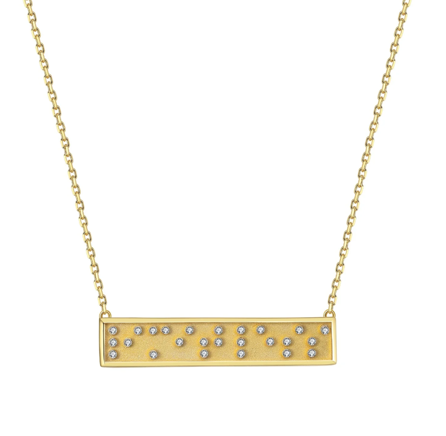 Touchstone Fine LIMITLESS MiniBar Necklace Gold & Diamonds