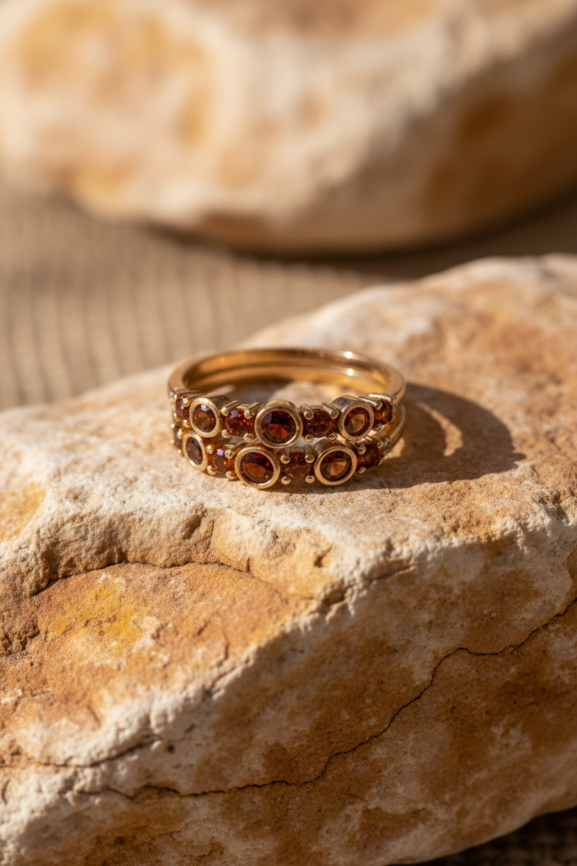 RL-Mandarin Garnet Ring in Sterling Silver