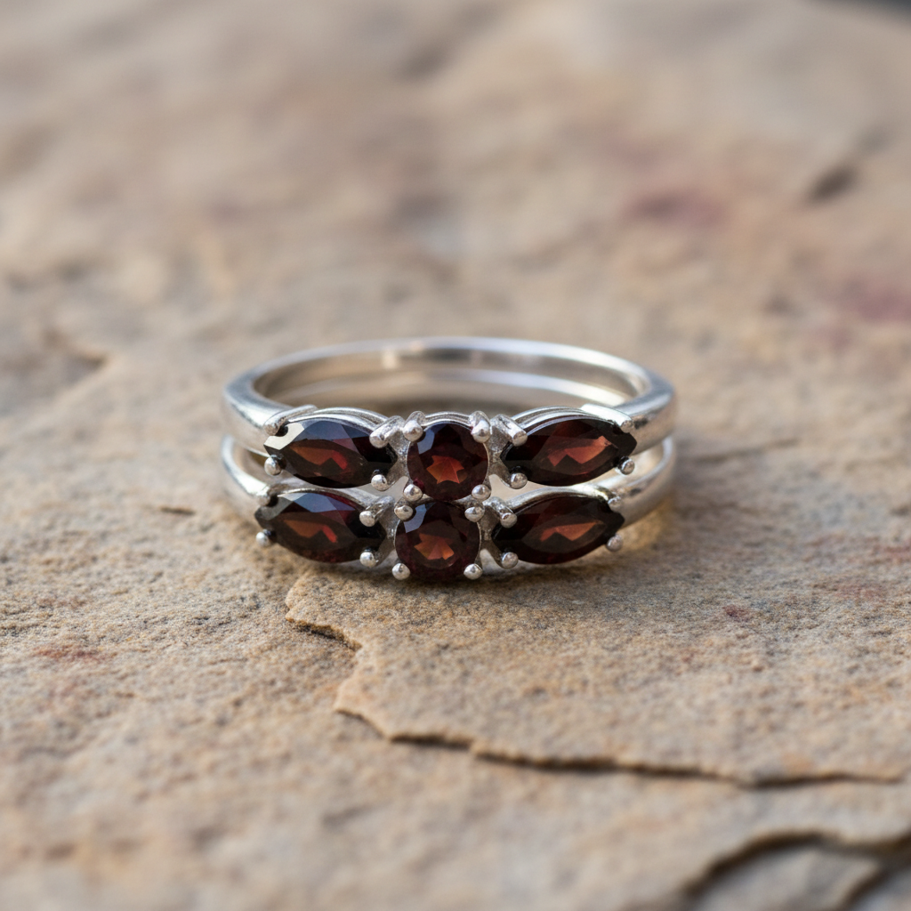 RL-Garnet Ring sterling silver RING