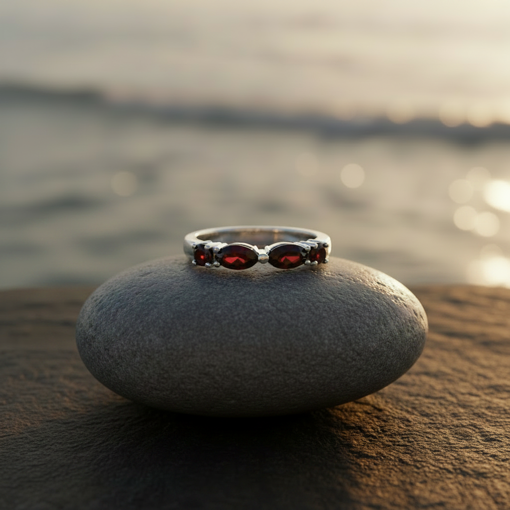 RL-Garnet Ring sterling silver RING