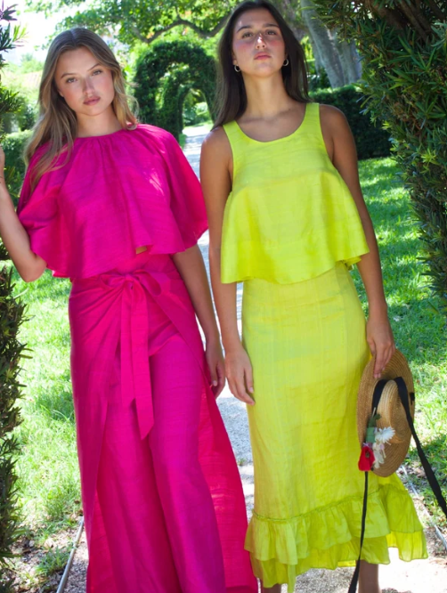 Two Panel Wrap Pant | Silk Dupioni