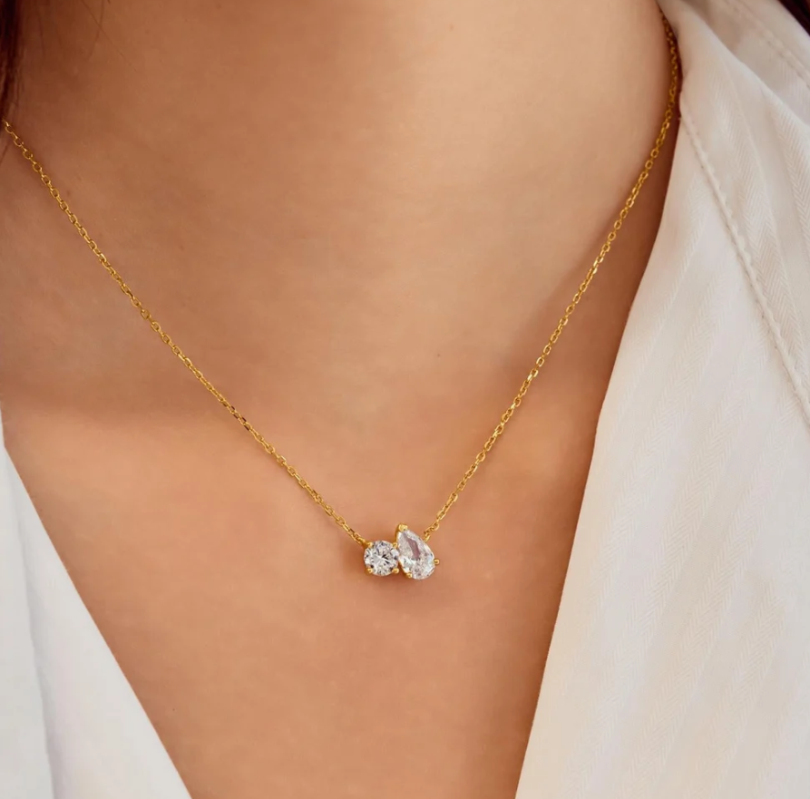 Gold Toi & Moi Necklace
