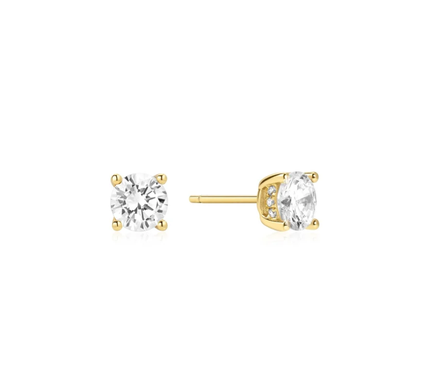 Gold Just You Solitaire Stud Earrings