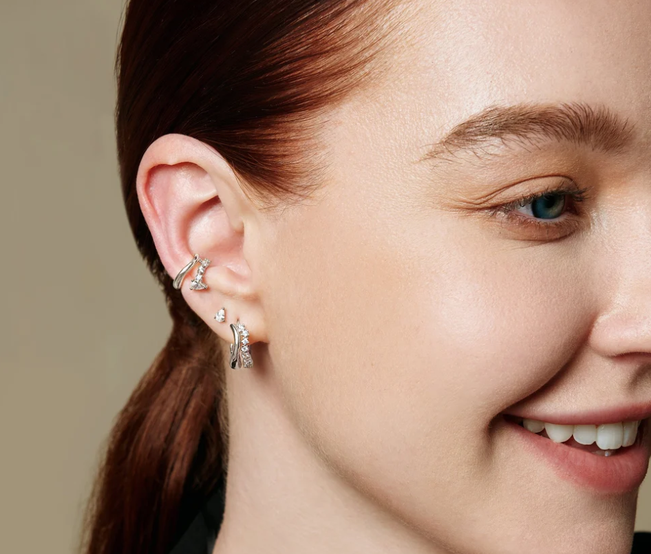 Silver Pear Studs