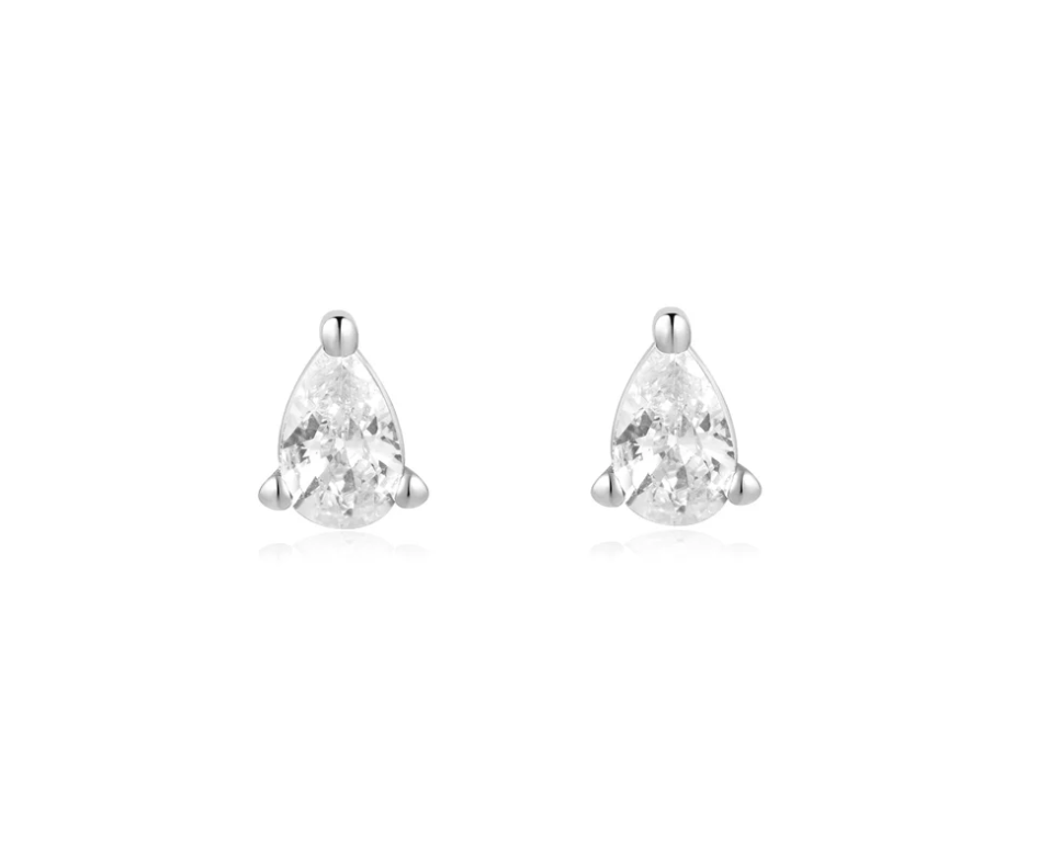 Silver Pear Studs