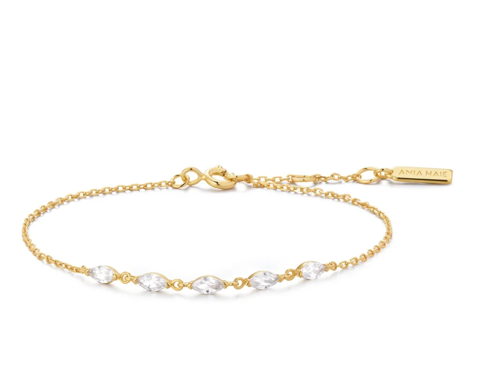 Gold Quintet Marquise Bracelet