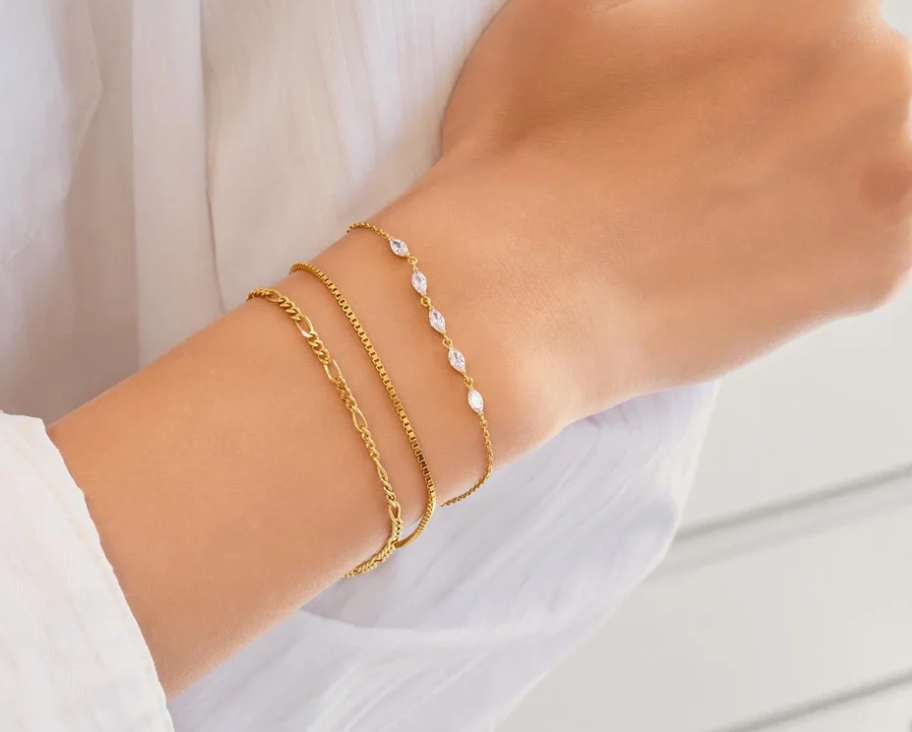 Gold Quintet Marquise Bracelet