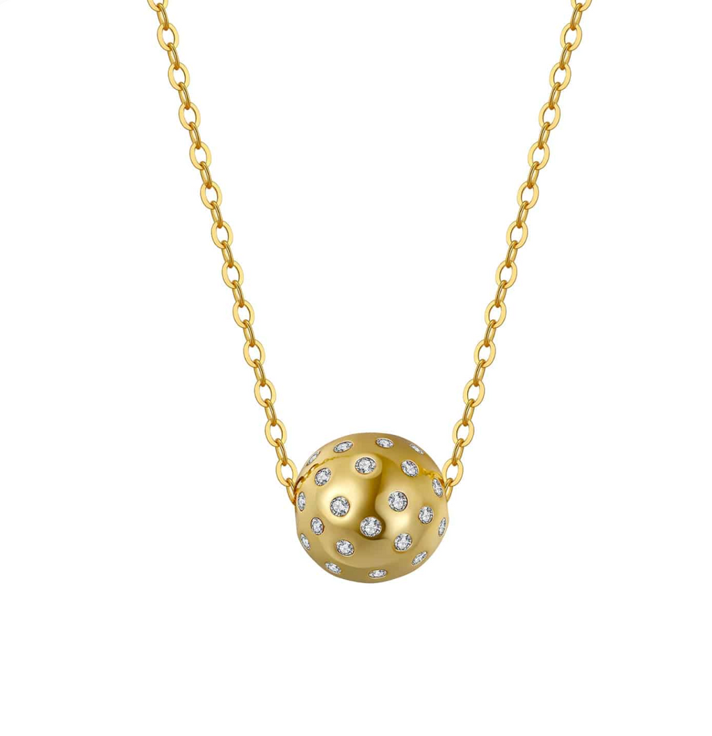 Pickleball bling ball necklace GOLD