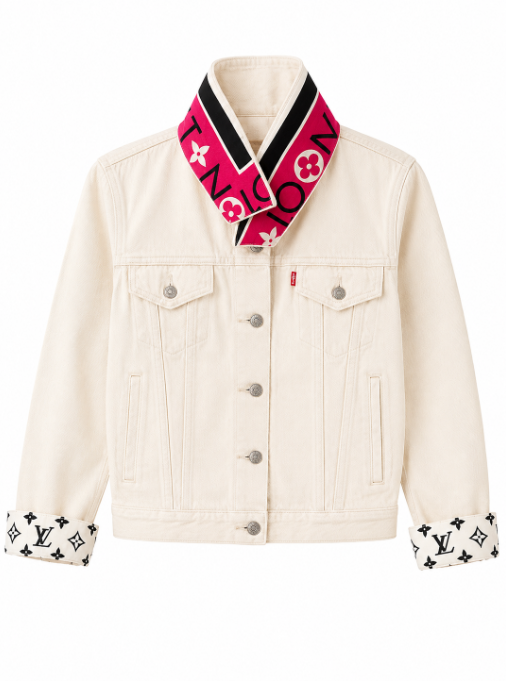 Vintage 1970s Silk White Denim-Louis Vuitton