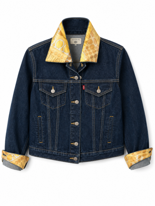 Vintage Silk Blue Denim-Salvatore Ferragamo
