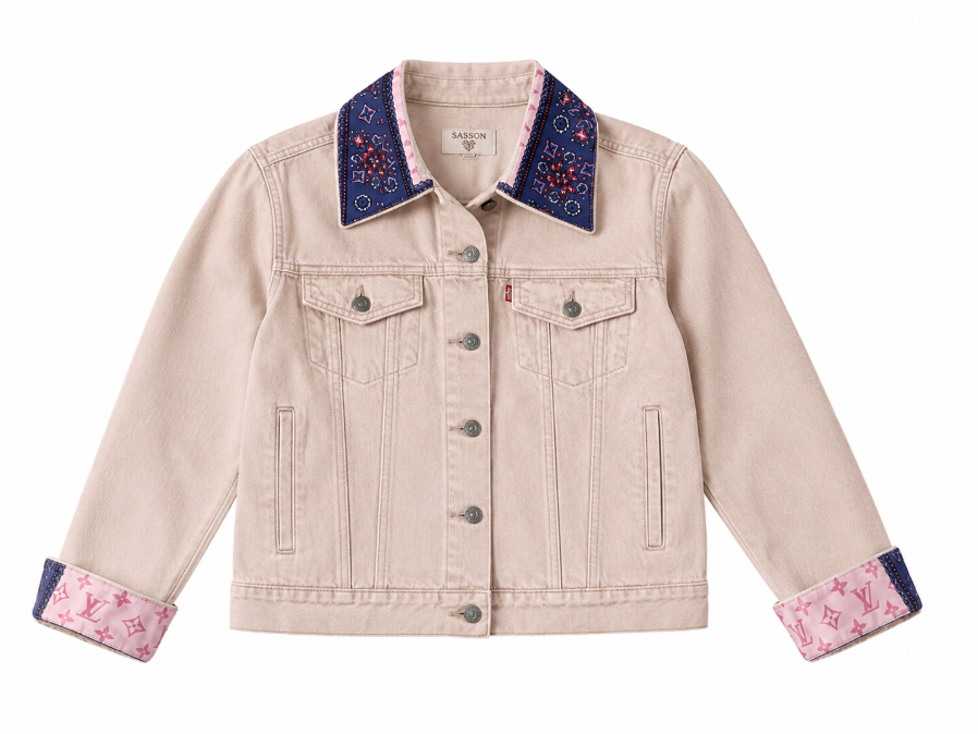 Vintage Silk Pink Denim-Louis Vuitton