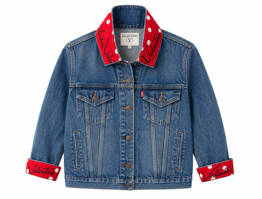 Vintage Silk Blue Denim-VALENTINO-RED