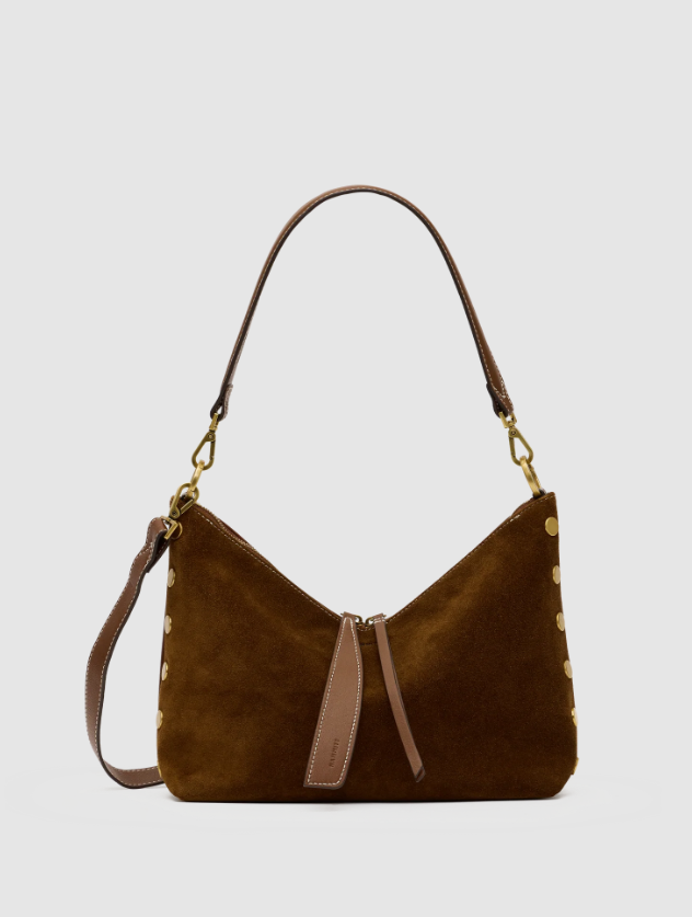 Grace med-Cinnamon Suede/Antique Gold