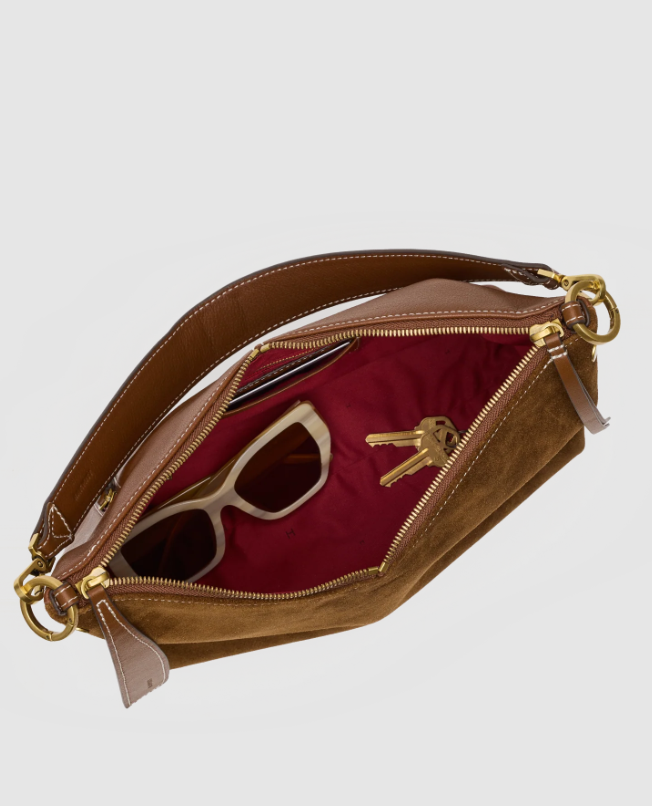 Grace med-Cinnamon Suede/Antique Gold