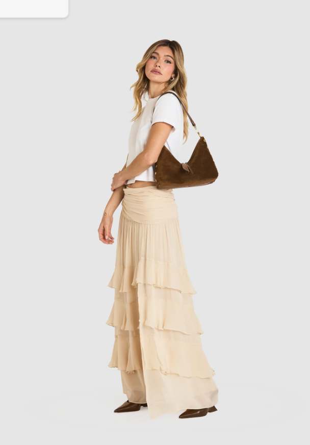 Grace med-Cinnamon Suede/Antique Gold