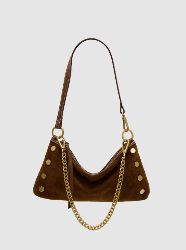 Kyle sml Cinnamon Suede/Antique Gold