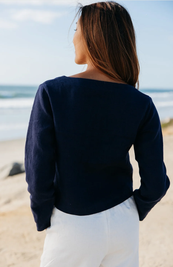 Bessette Linen Button Cardigan