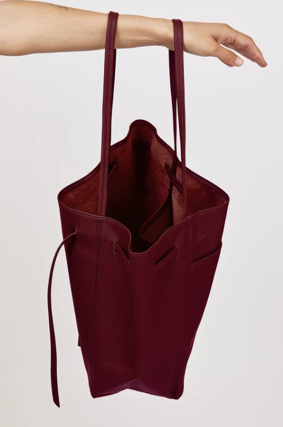 Florence Tote-Plum Pebble Grain leather