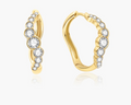 Gold Sparkling Tide Huggie Hoop Earrings