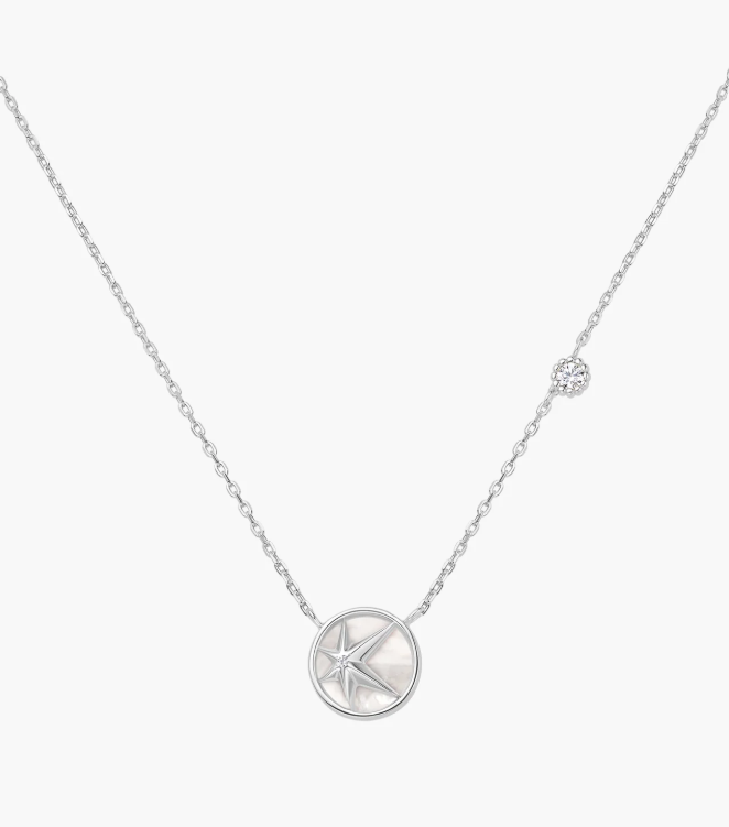 Silver Starry mother of pearl Necklace