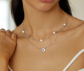 Silver Starry mother of pearl Necklace