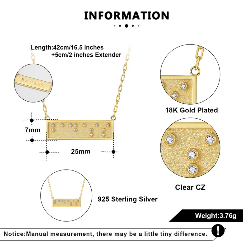 Touchstone Badass Mini-Bar Necklace Gold