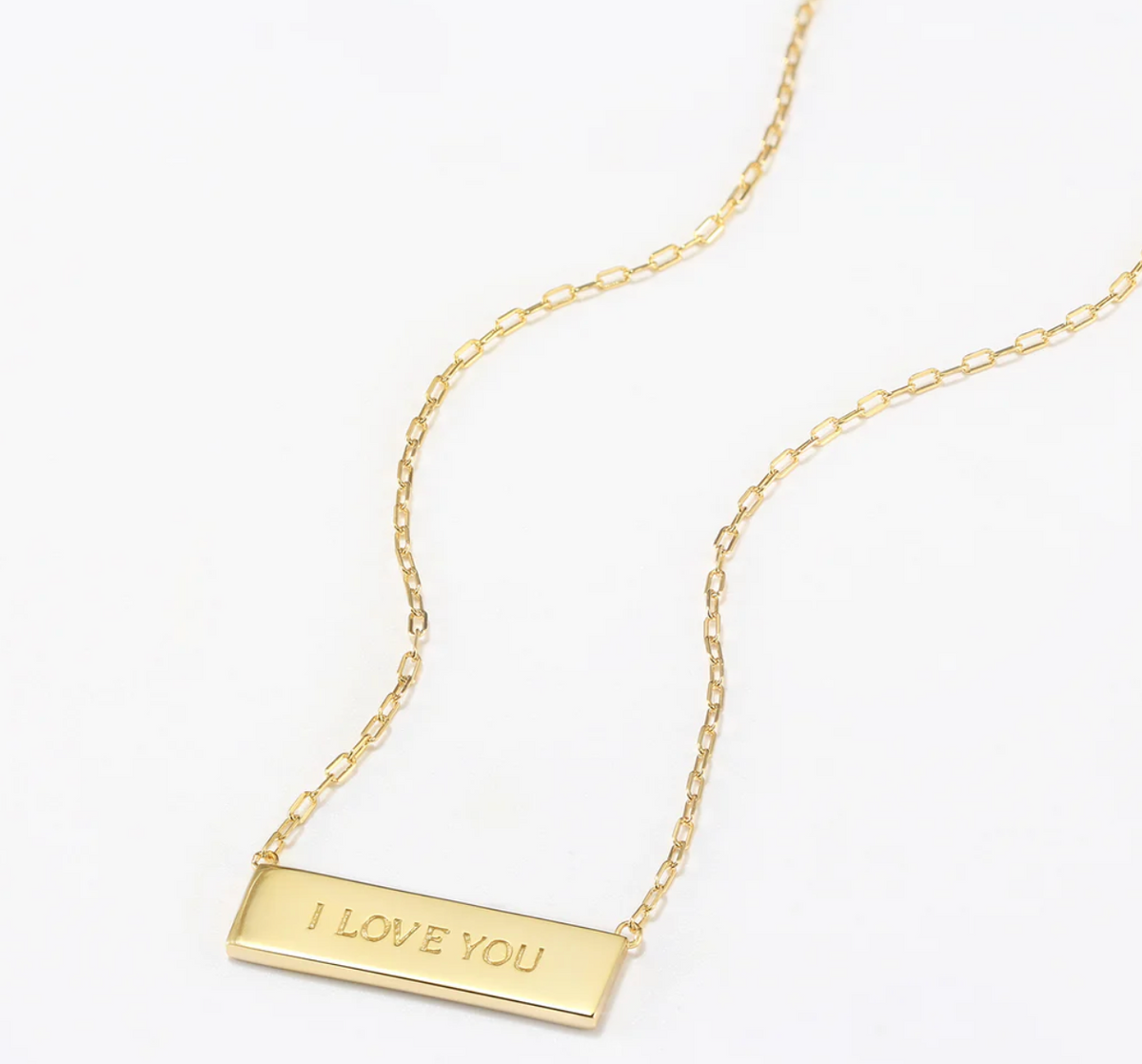 Touchstone I Love You  Mini-Bar Necklace Gold