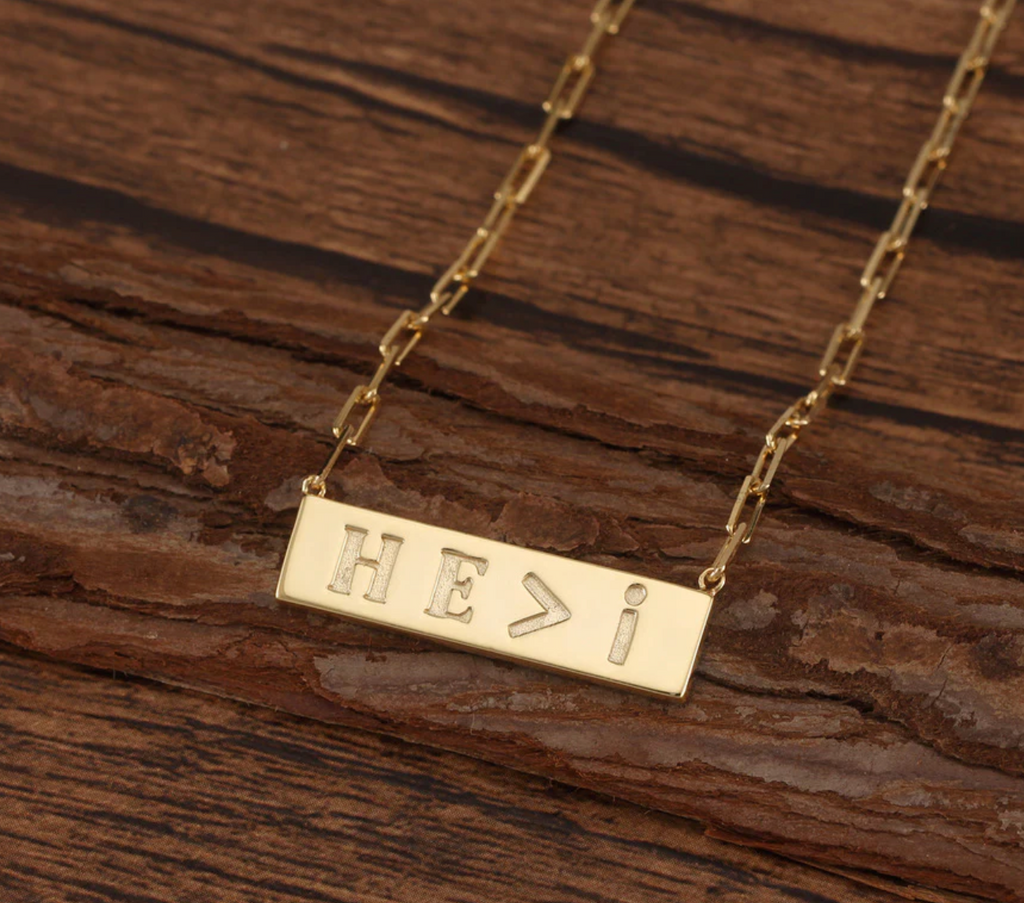 Touchstone HE > I Bar Necklace Gold