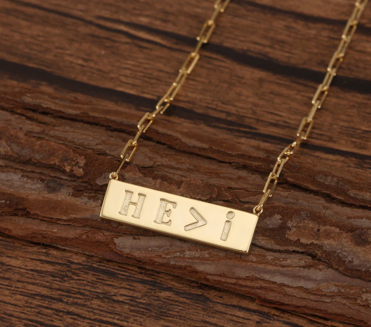 Touchstone HE > I Bar Necklace Gold