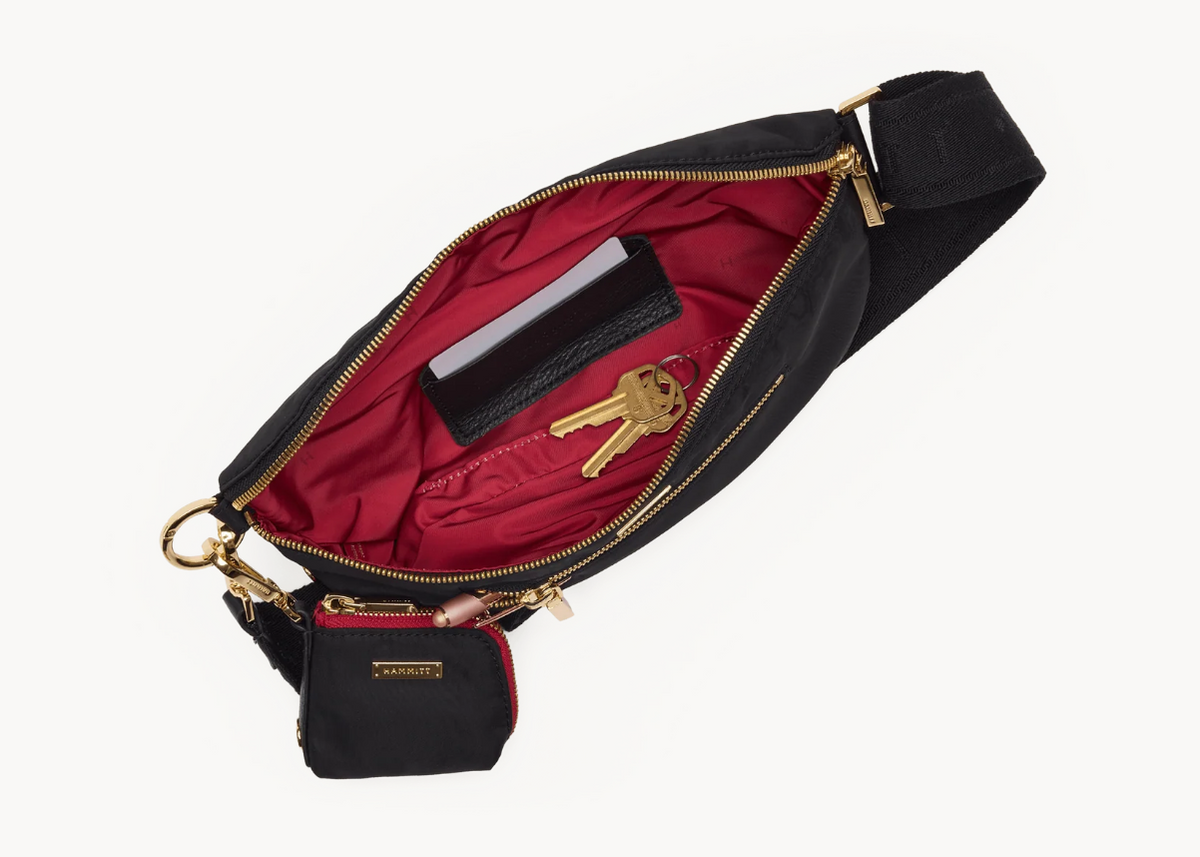 Charles Crossbody Med-Black Nylon Cargo