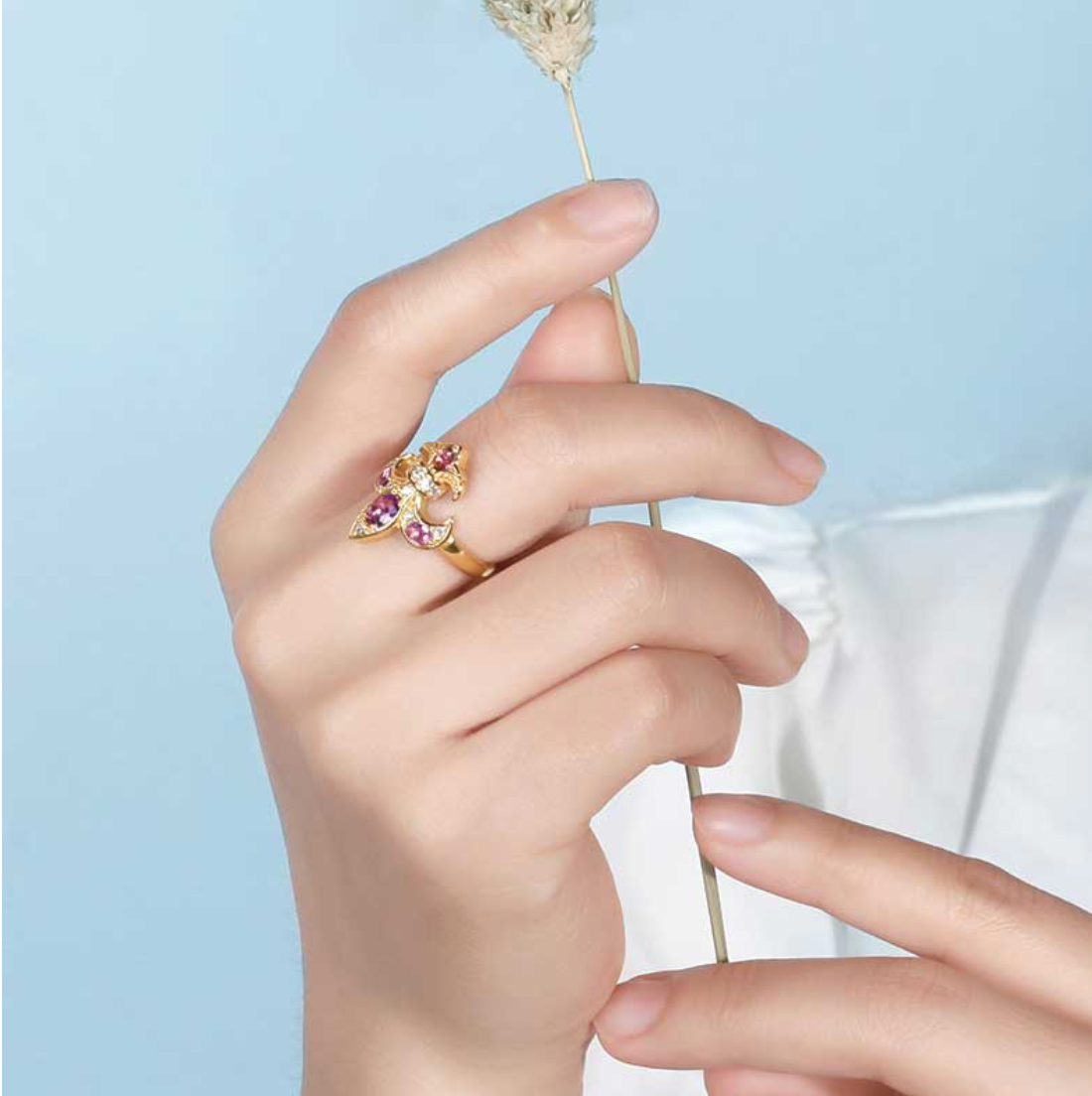 Saints and Savior Fluer De Lis Amethyst Diamond Ring
