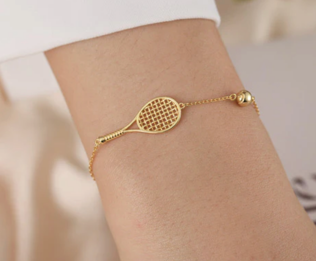 LoveMatch Tennis Ace Racquet Bracelet Gold